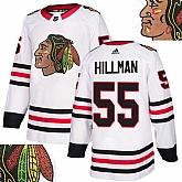 Blackhawks #55 Hillman White With Special Glittery Logo Adidas Jersey,baseball caps,new era cap wholesale,wholesale hats